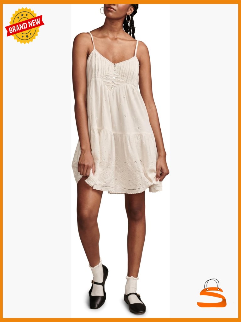 Pintuck Bodice Tiered Mini Dress With V-Neck